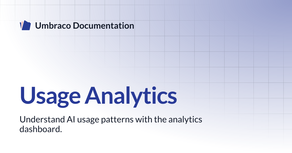Usage Analytics | AI in Umbraco | Umbraco Documentation