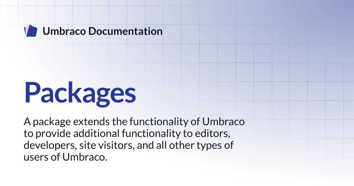 Packages | CMS | Umbraco Documentation