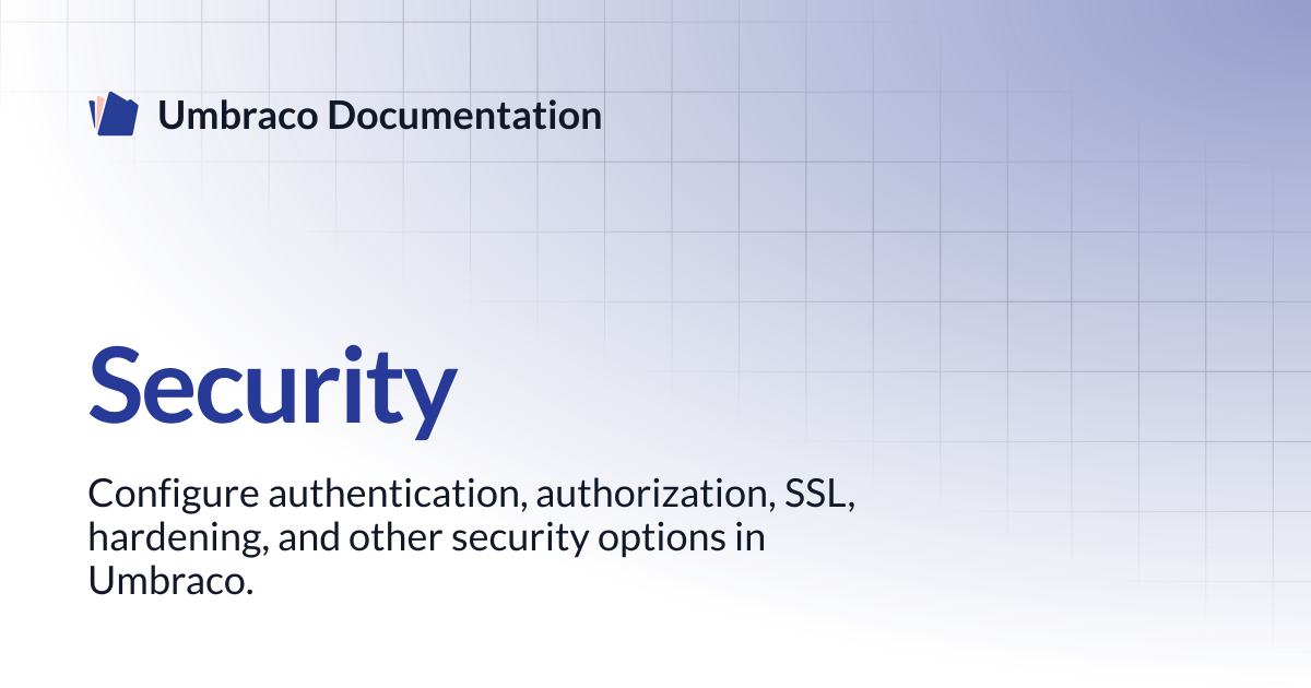 Security | CMS | Umbraco Documentation