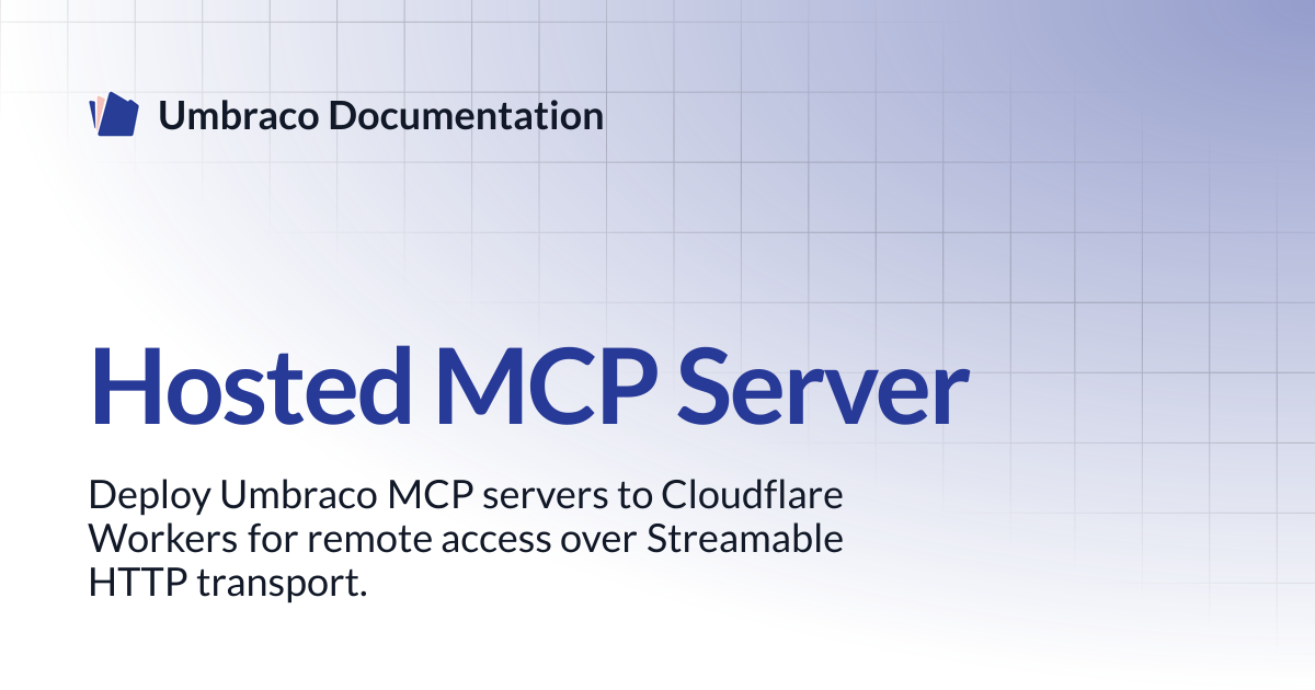 Hosted MCP Server | Umbraco in AI | Umbraco Documentation